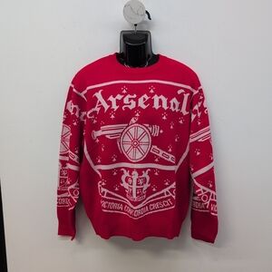 Arsenal F.C. Crest Christmas Crew Neck Pullover Women's Jumper Medium Red
